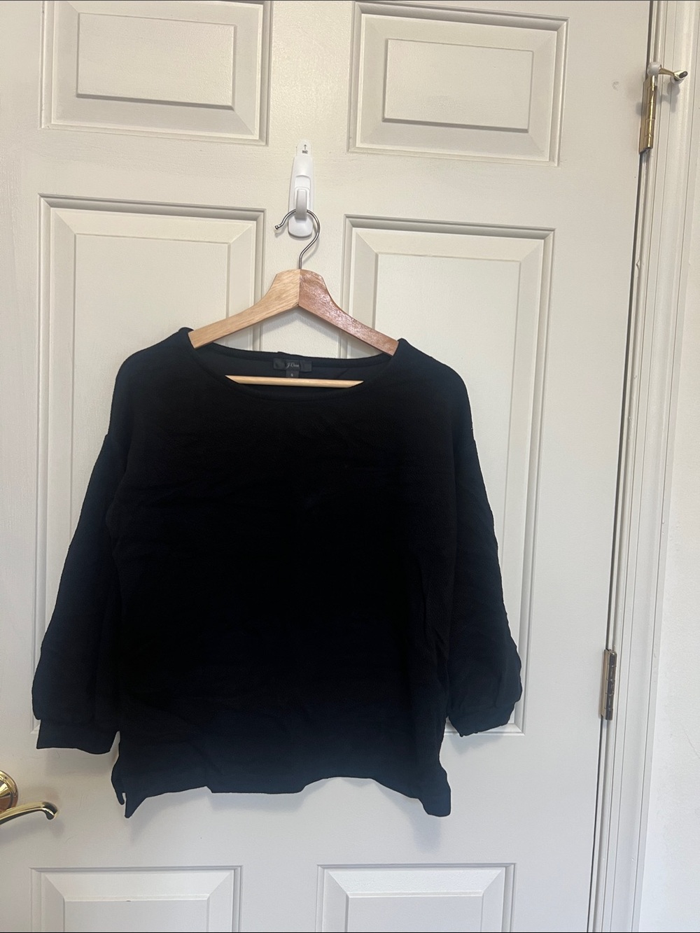 J. Crew Black Boatneck Pullover Sweatshirt